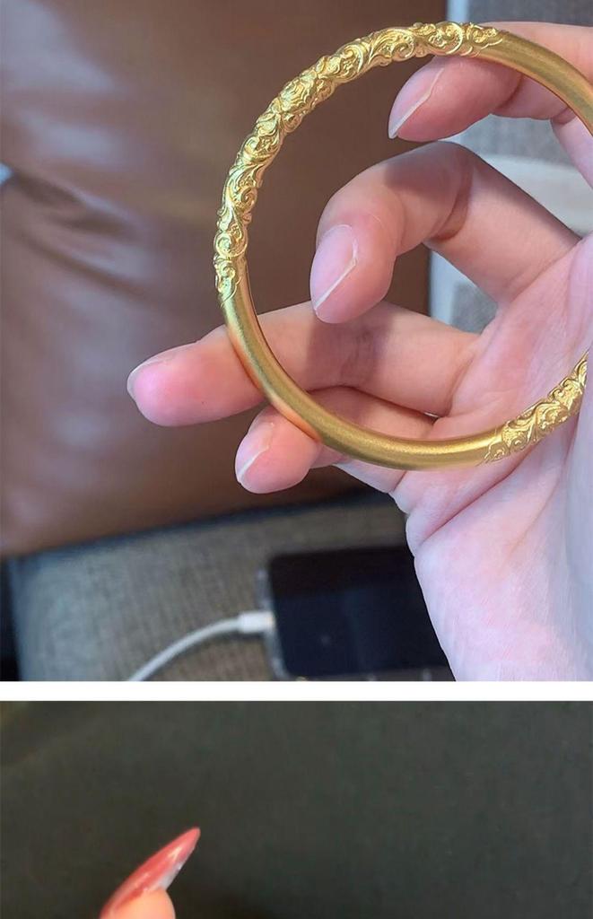 Elegant Coiled Grass Pattern Bracelet: Colorfast, High-End Chinese Style, Perfect Simple Gift for Weddings or Birthdays.