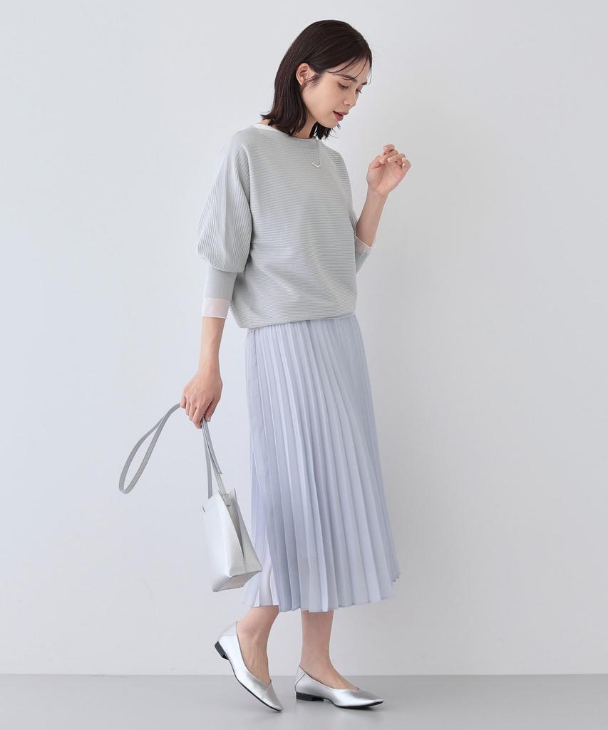 INDIVI for Spring Beautiful Silhouette Dolman Sleeve Knit 12712350 Light Gray Size Knit/Sweater [Washable/Seamless] Women's (011) 38(M)