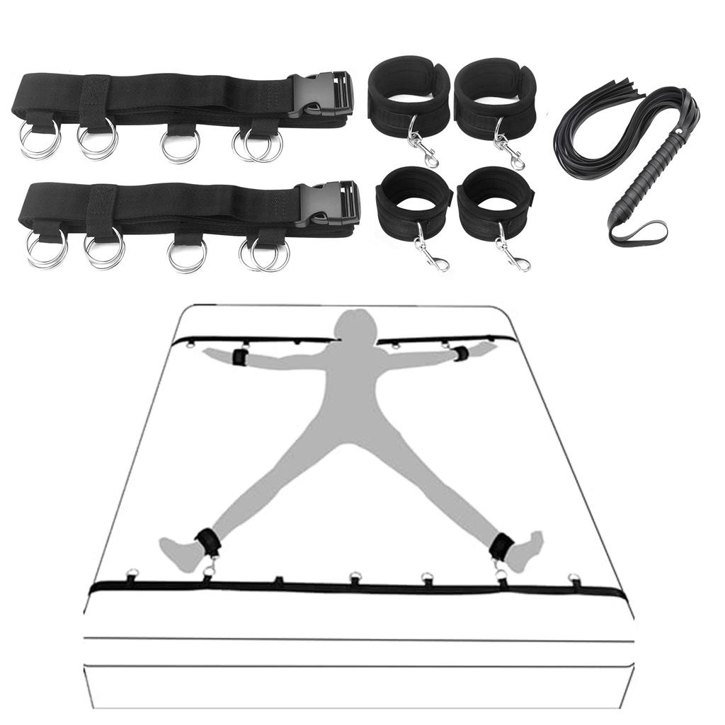 SM Bed Restraints Sex Kit Adult Sex Toys Couples Bed Mattress Bondage Straps Whip Sex Game Bondage Kit Bed Restraints Gear