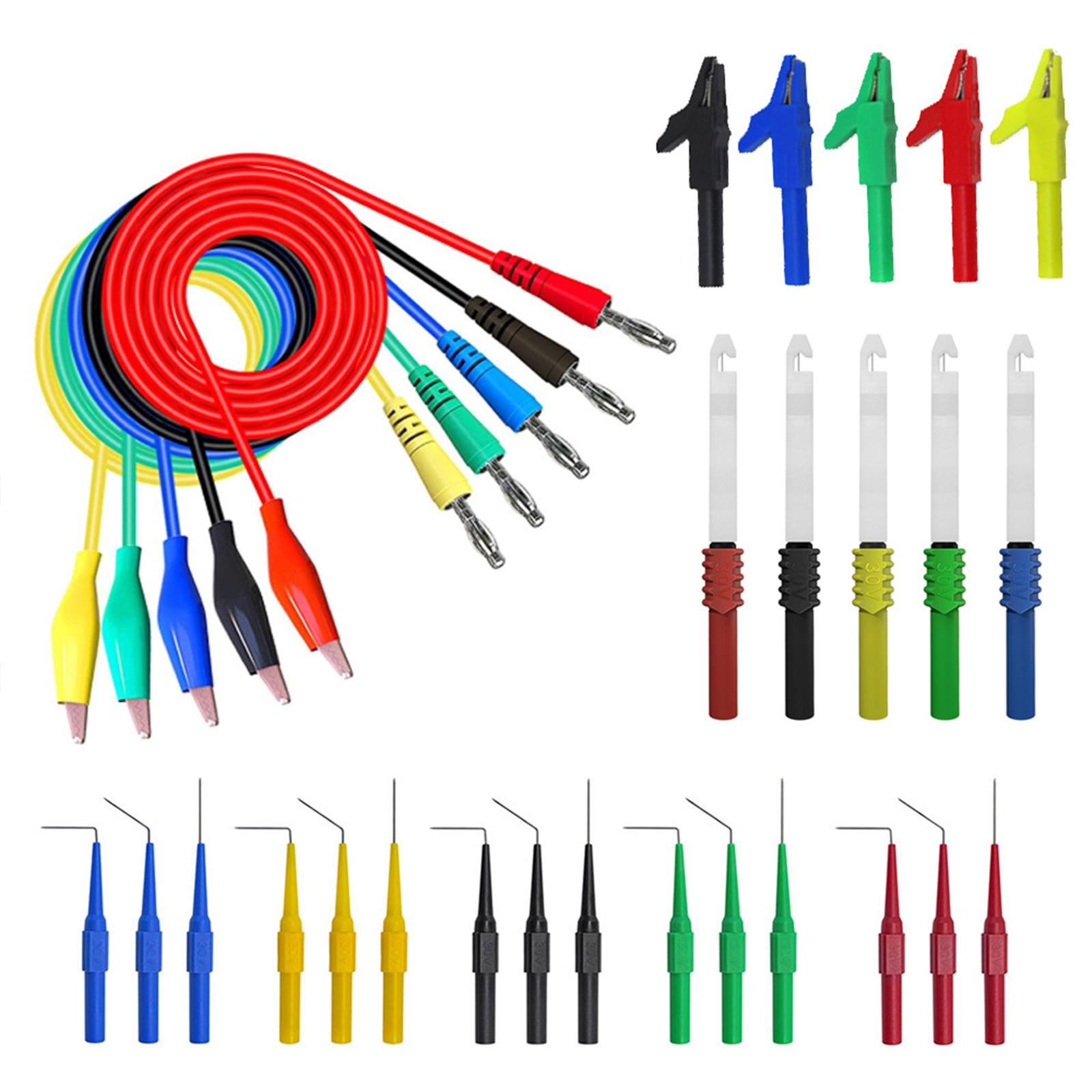 

30 in 1 Back Probe Kits Banana Plug- to Alligator Clip Circuit Test Lead Alligator Clips- Suitable for DIY Multimeter