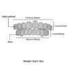 Iced Out CZ Stone Teeth Grillz Top Bottom Zircon Tooth Caps For Women Men Jewelry Party Gift 10/10 Silver