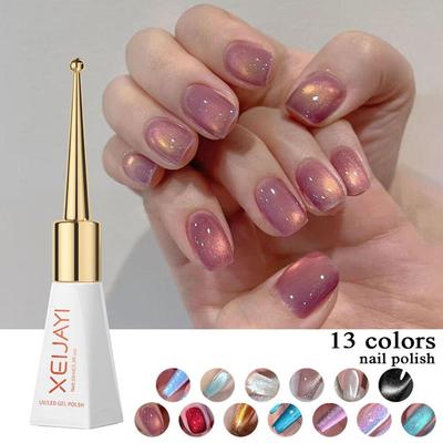 Magnetischer Gel-Nagellack, Aurora-Kristall, Katzenaugen-Gel-Nagellack, Soak-Off-UV-Gel-Nagel