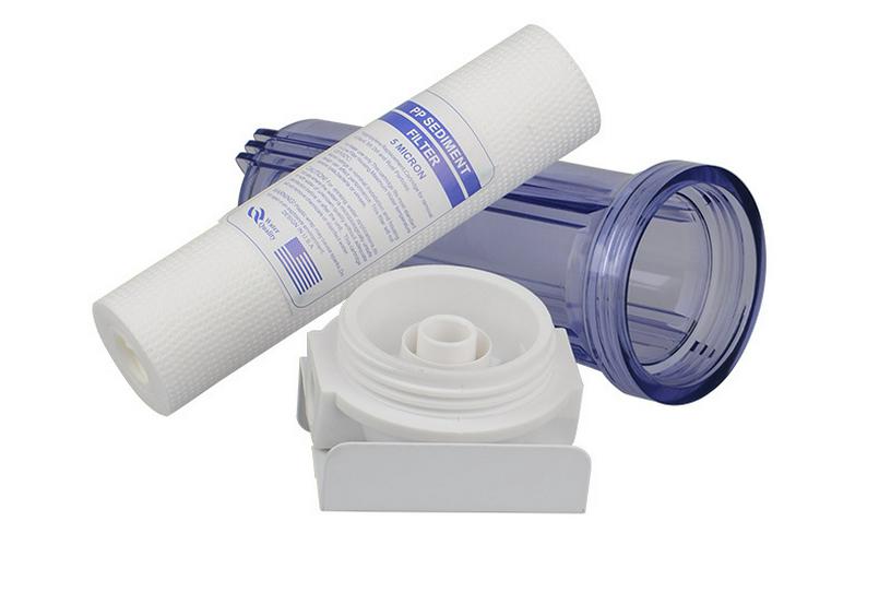 10-Inch Transparent Water Purifier Pre-filter with 1/2" & 3/4" Connectors