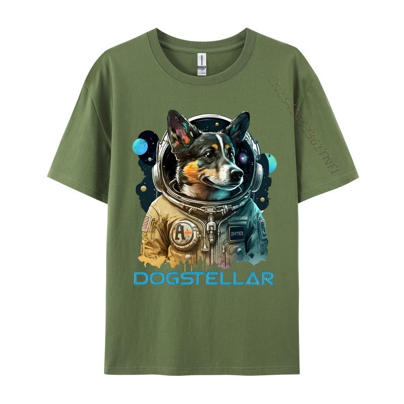 

Dogstellar Dog Astronaut Tshirt Casual Tops Tees Brand New Cotton Tops Shirts Male TShirt Free Shippping Clothes 4XL