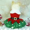 Soft Dog Winter Clothes Breathable Cats Christmas Dress Pet Outfit Santa Claus Dog Skirt  Xmas