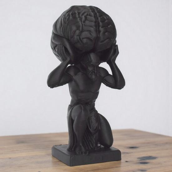3D-gedruckte Desktop-Figur Kleiner Mann mit Gehirn Skulptur für Wohnzimmer Schlafzimmer Büro Schreibtisch Regal Dekoration