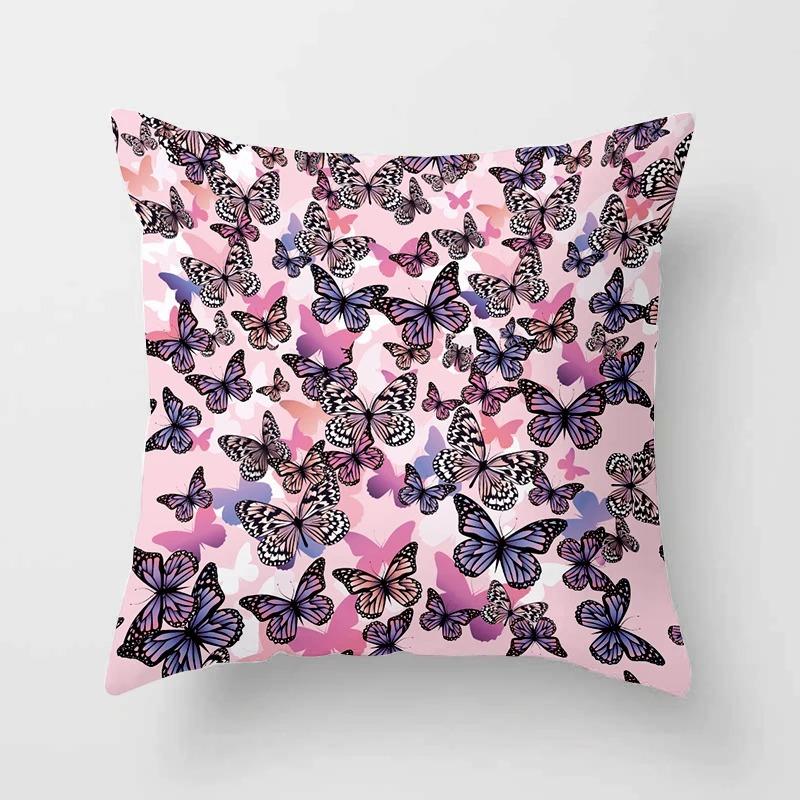 Flower Butterfly Decorative Pillowcase Living Room Office Home Pillowcase Car Ornaments