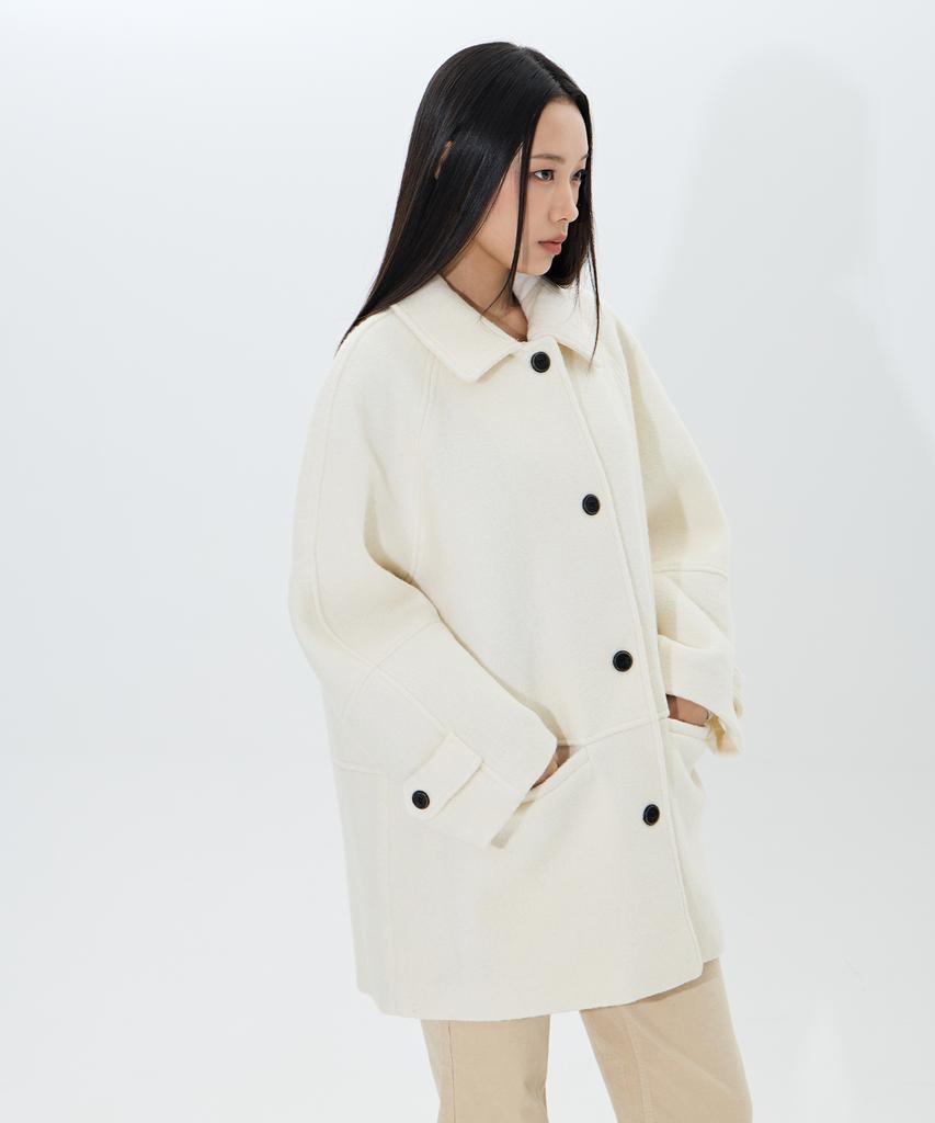 Moaa Boucle Wool Coat (Cream)