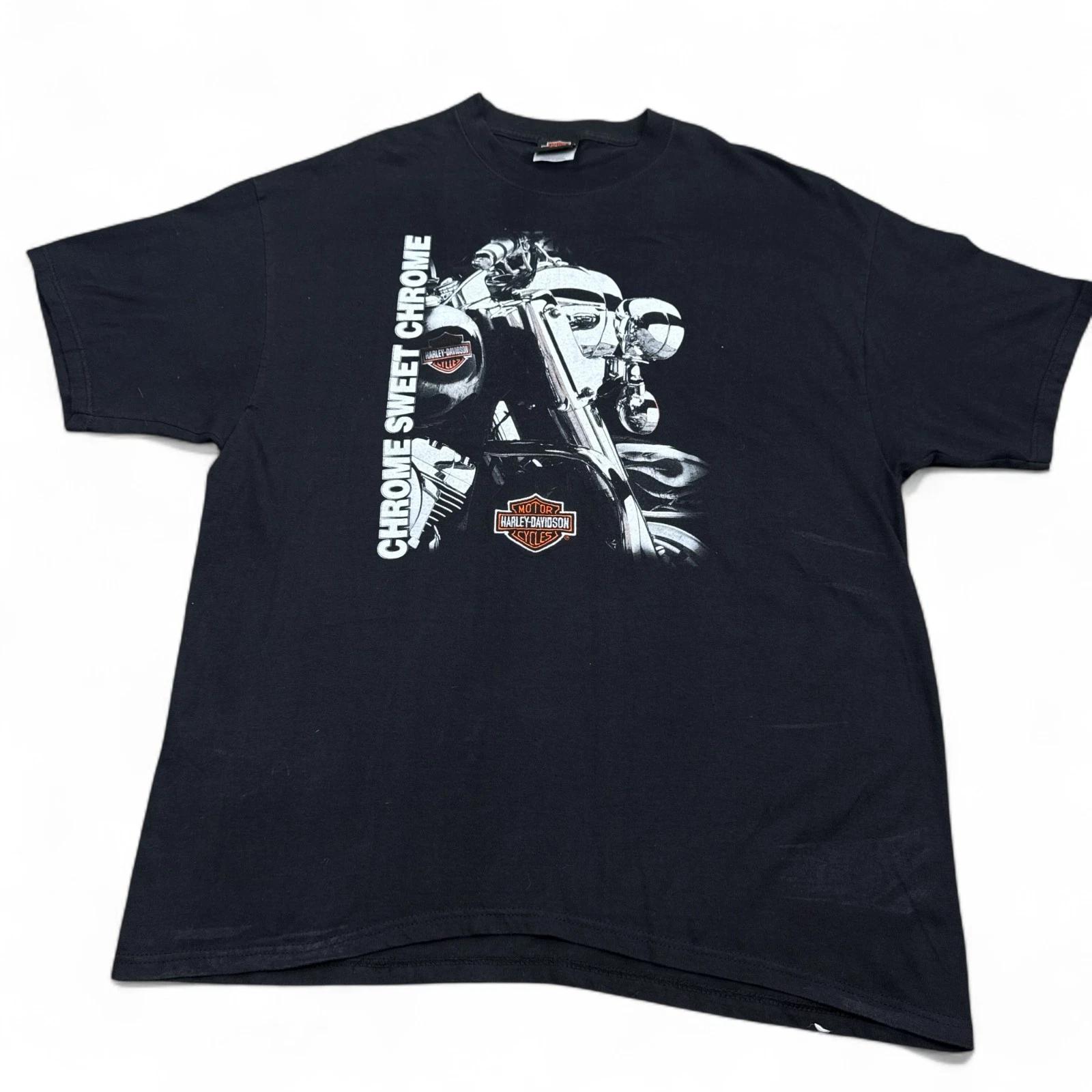Harley Davidson T Shirt Adult Size XL Chrome Sweet Vintage Embroidered Logo 4XL
