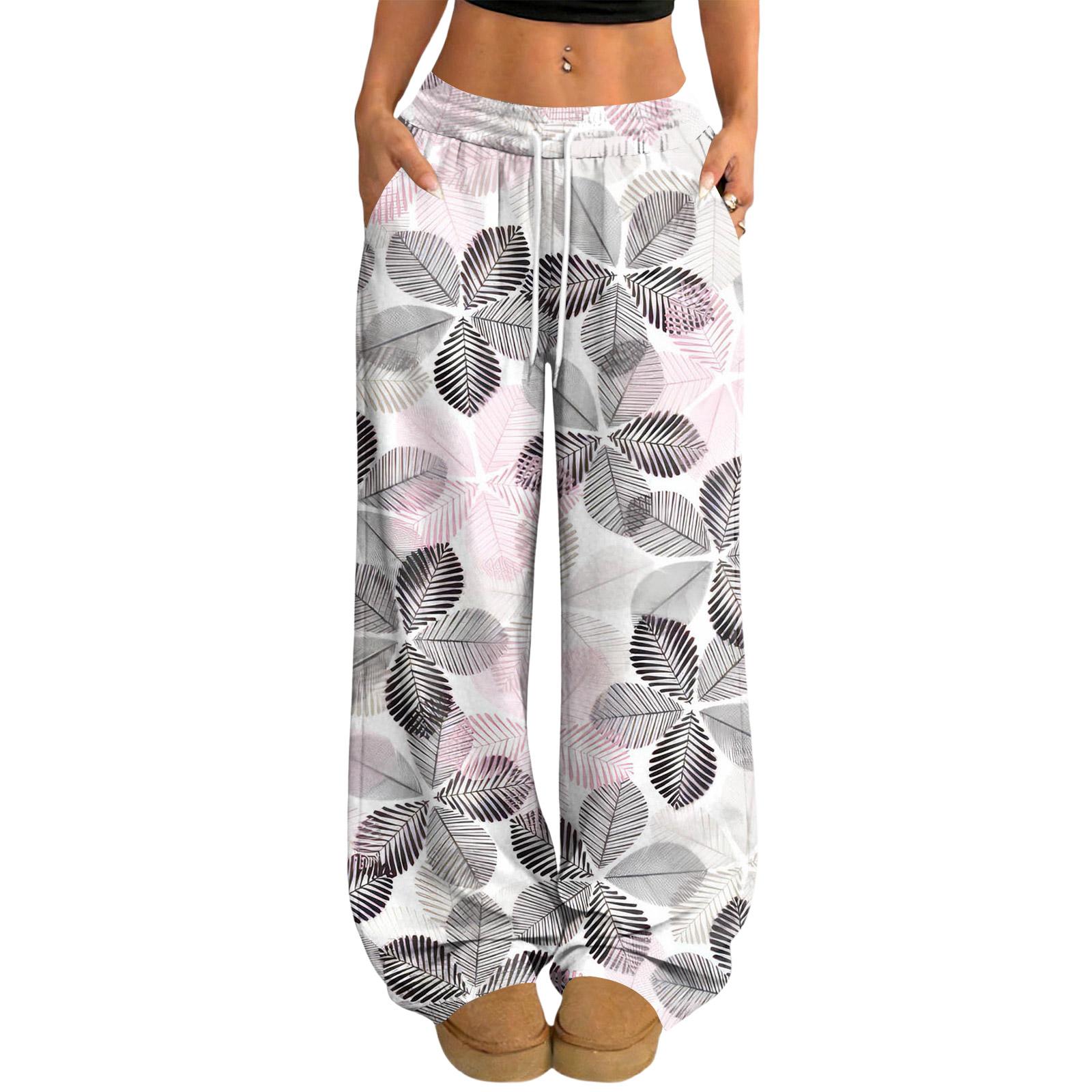 

Women s Casual And Fashionable Elastic Waist Loose Wide Leg Pants XL