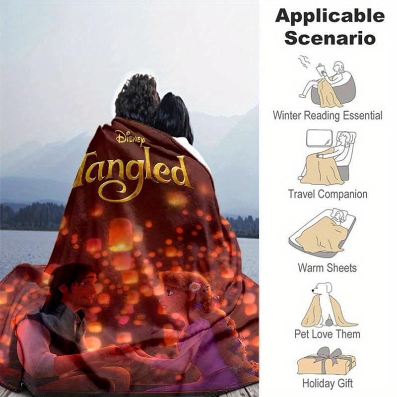 1pc, Disney Tangled Rapunzel & Flynn Rider Romantic Scene Throw Blanket Home Decor, Couch, Outdoor, Gift Idea, Flannel, Bed, Living Room, Travel