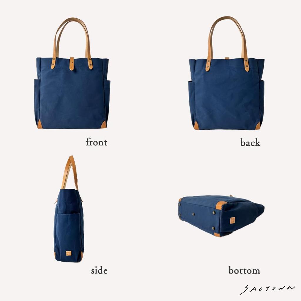 Bolsa Tote Hanpu Kobo (ampla) para Homens e Mulheres, Feito no Japão com Lona Nacional, Tamanho A4B4, Grande Capacidade, Multifuncional, Revestido com Parafina,