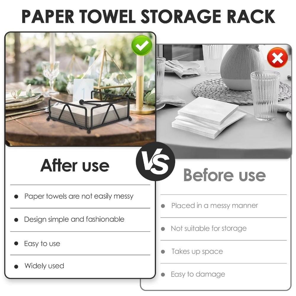 Square Design Napkin Holder Vertical Tissue Organizer Paper Napkin Organizer Dining Room