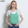 Женский кроп-топ-бюстье Ozoc с коротким рукавом, вязаный крючком, комплект