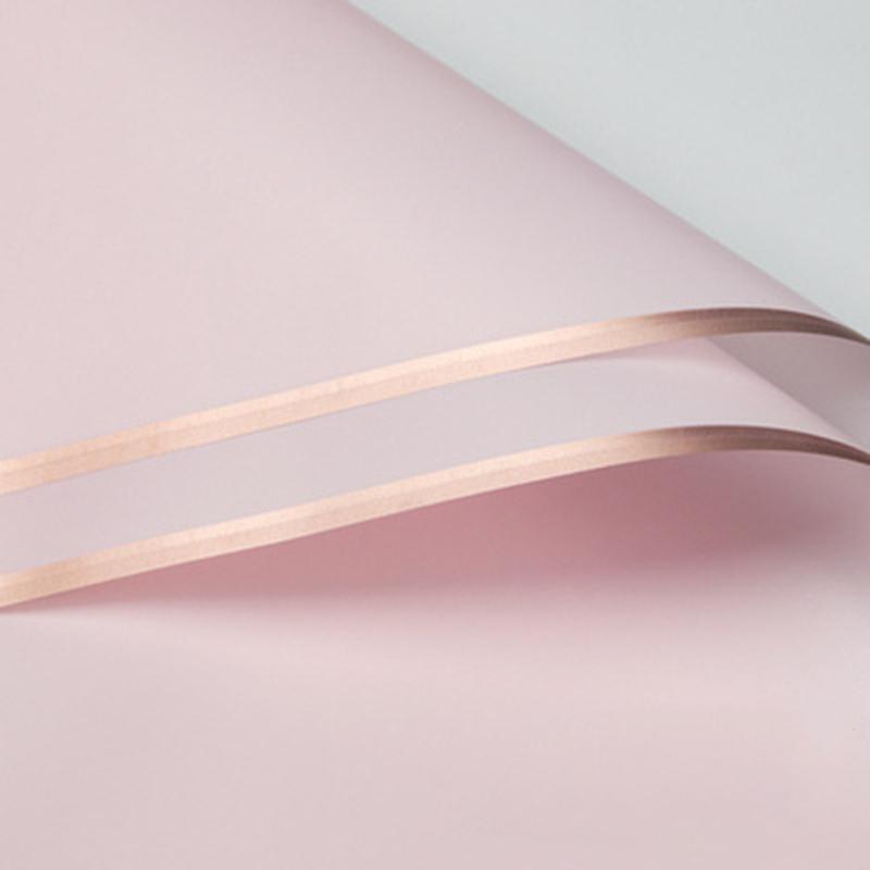 20 buc hârtie de împachetat cu flori, impermeabilă, semi-permeabilă, cu chenar auriu, ambalaj pentru buchet de culoare jeleu