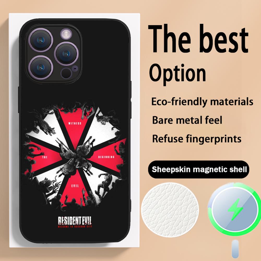 Resident evil 9 hot game poster Phone Case For iPhone 16 15 14 13 12 11 Plus Pro Max High-end Luxury Magsafe Sheepskin