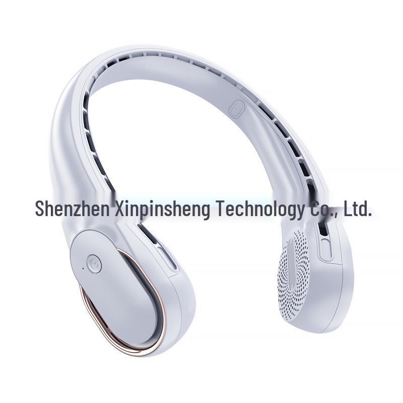 USB Rechargeable Portable Bladeless Neck-Hanging Fan for Office & Sports