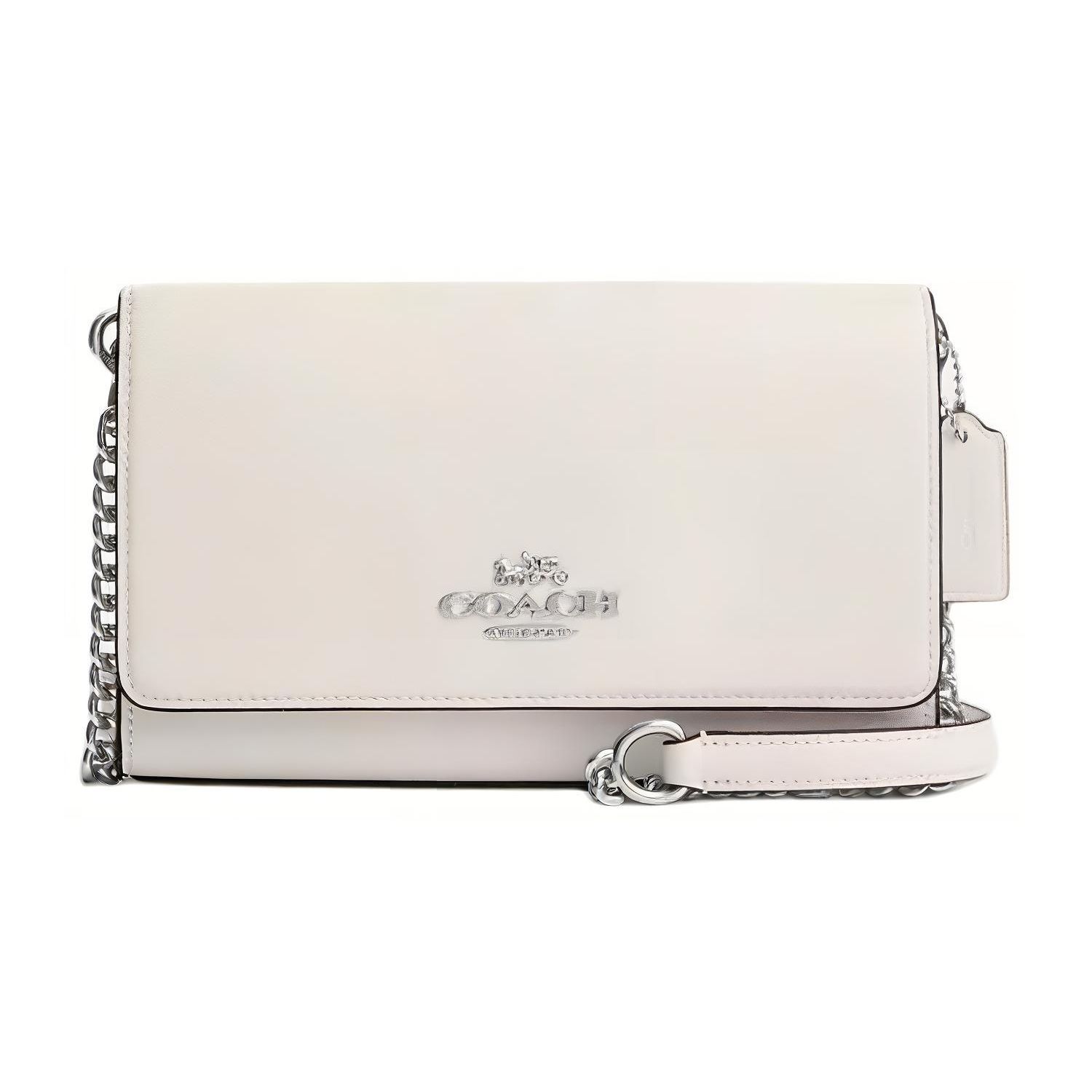 

Coach 22 Fashion Casual Solid Color Logo Calfskin Clutch Shoulder Crossbody Bag Small Women bags Silver Chalk-White CP034-SVHA Basic Set (Bag+Dust Bag)