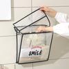 Storage Bag with Hook And Cellphone Compartment Transparent Wall Hanging Organizer Large