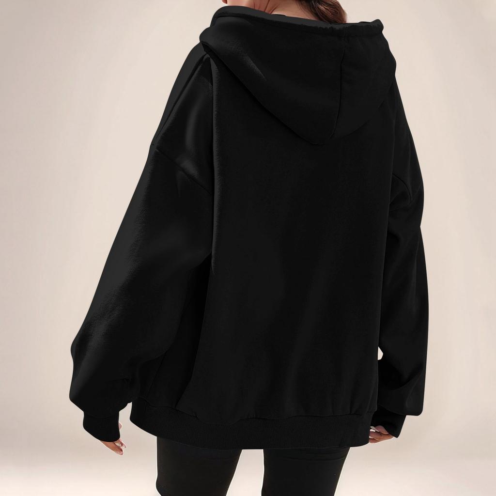 Women's Solid Color Zipper Sweatshirt Tops Daily Casual Jacket