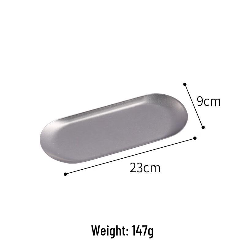 Japonský retro oválný servírovací tác z nerezové oceli se starožitným vzhledem