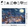 1 holiday Christmas village background, comfortable snow street landscape with snow pine trees, perfect for indoor use
