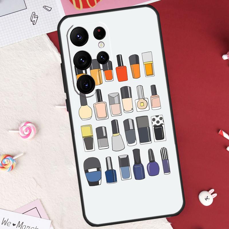 Nail Polish Bottles Collection Case For Samsung Galaxy S26 Ultra S20 S21 S22 S23 S24 S25 Ultra S10 Plus S25 FE Cover Shell