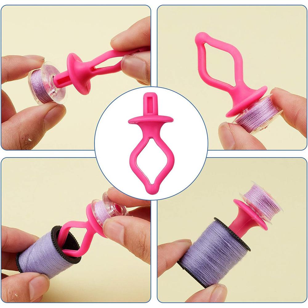 100Pcs Silicone Bobbin Holder thread Spool Savers Clamp Stack Bobbins on Top of Thread Spools for  Embroidery Sewing Tools Clips