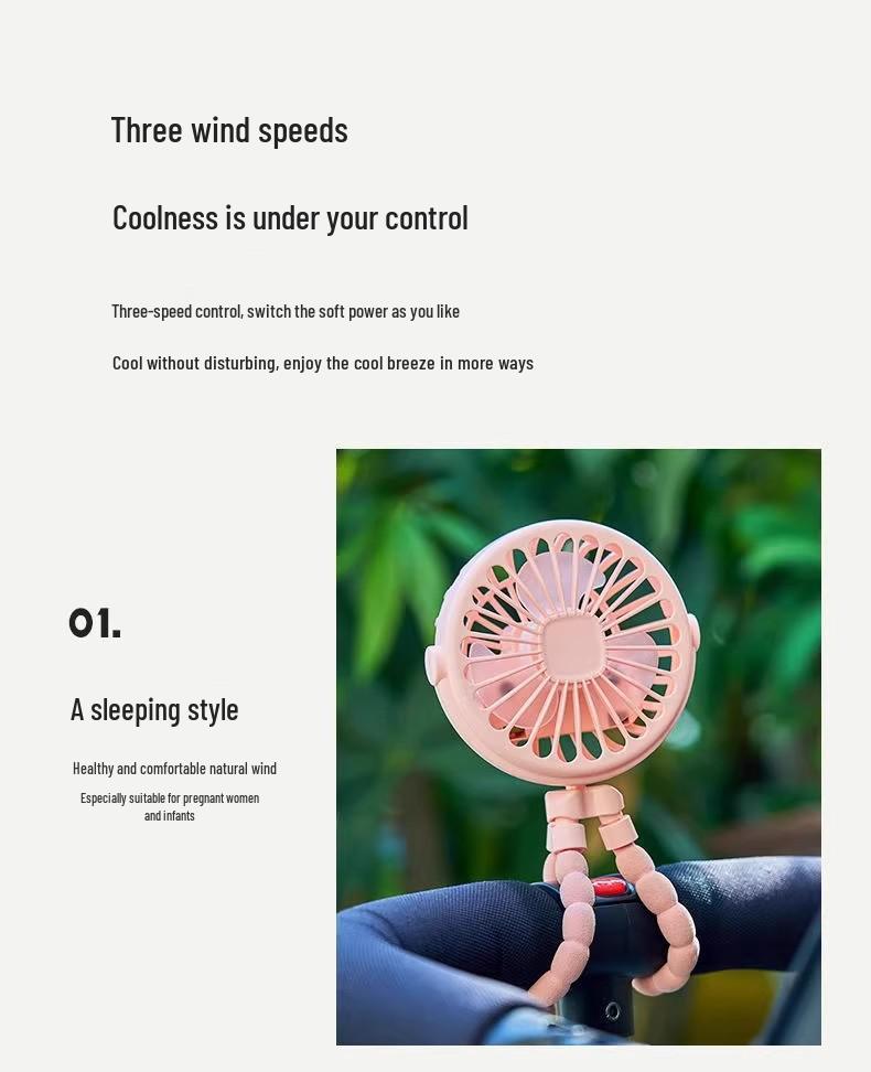 Octopus USB Rechargeable Handheld Mini Fan for Summer 2026 – Portable and Compact Dormitory/Home Cooling Solution