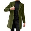 Men's Mid Length Trench Coat Trendy Business Single Breasted Wool Coat