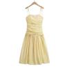 Spring/Summer 2025 Slim Fit Pleated Strapless Midi Dress for Women