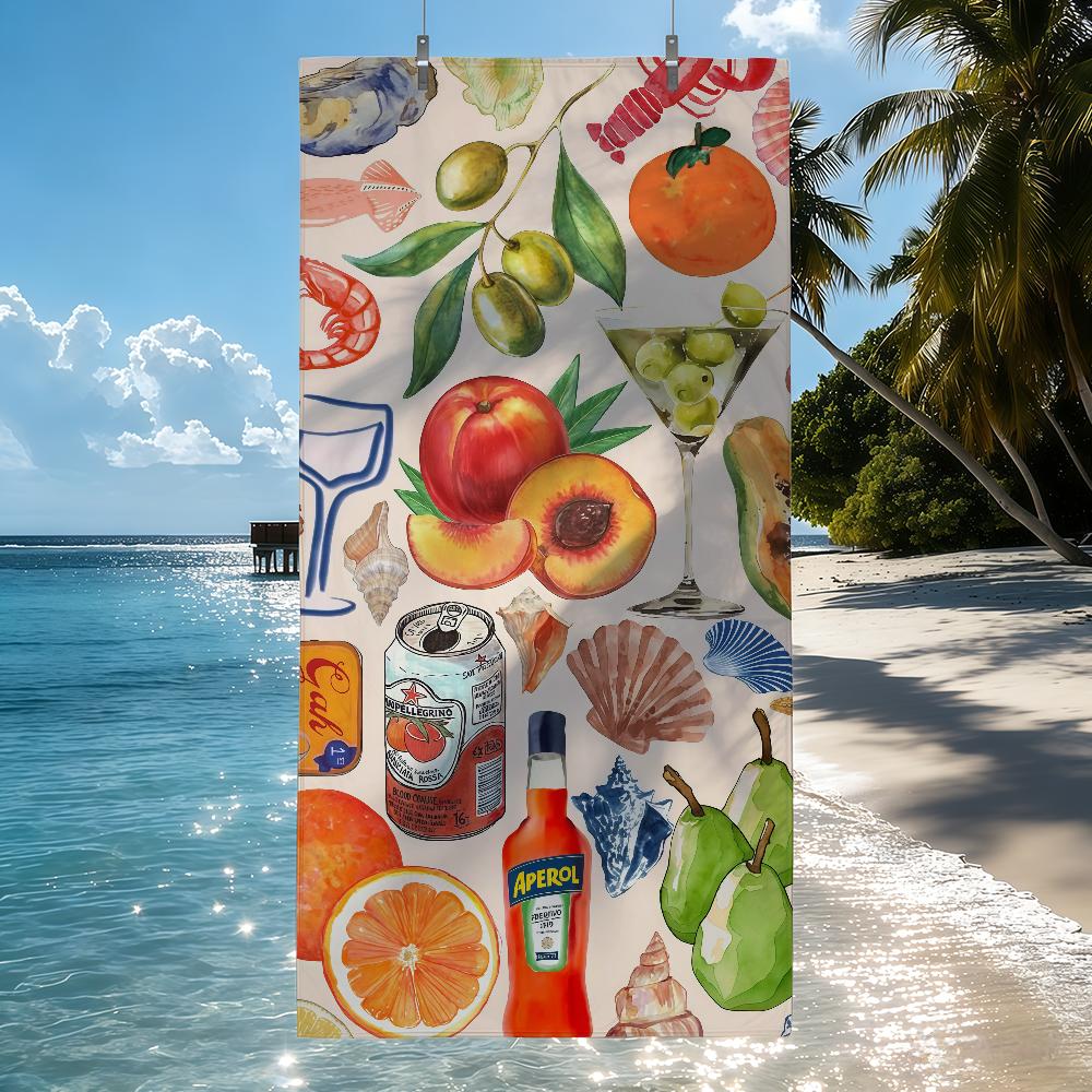 

Drinks A-Aperol Towel Quick Drying Beach Towels Are Suitable For Swimming Pools Camping Yoga And The Gym W40*H60(CM)