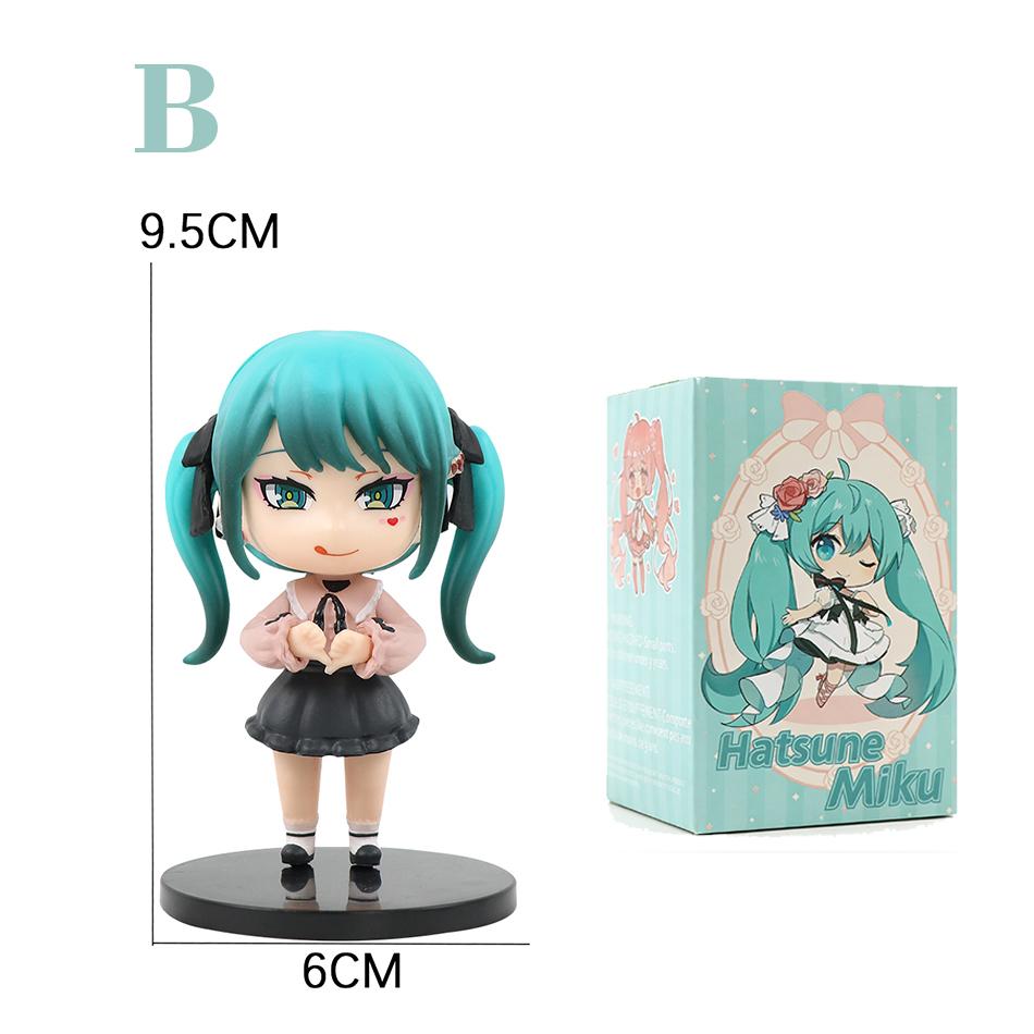 6Pcs Q Version Hatsune Miku Anime Action Figurine  Pvc Model Collection Dolls Desktop Decoration Kids Toys Birthday Gifts