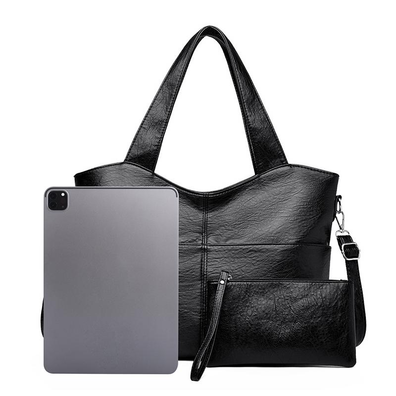 Women's Shoulder Bag Large Capacity Mother Bag Soft Leather Handbag with Coin Purse Crossbody Bag for Women
