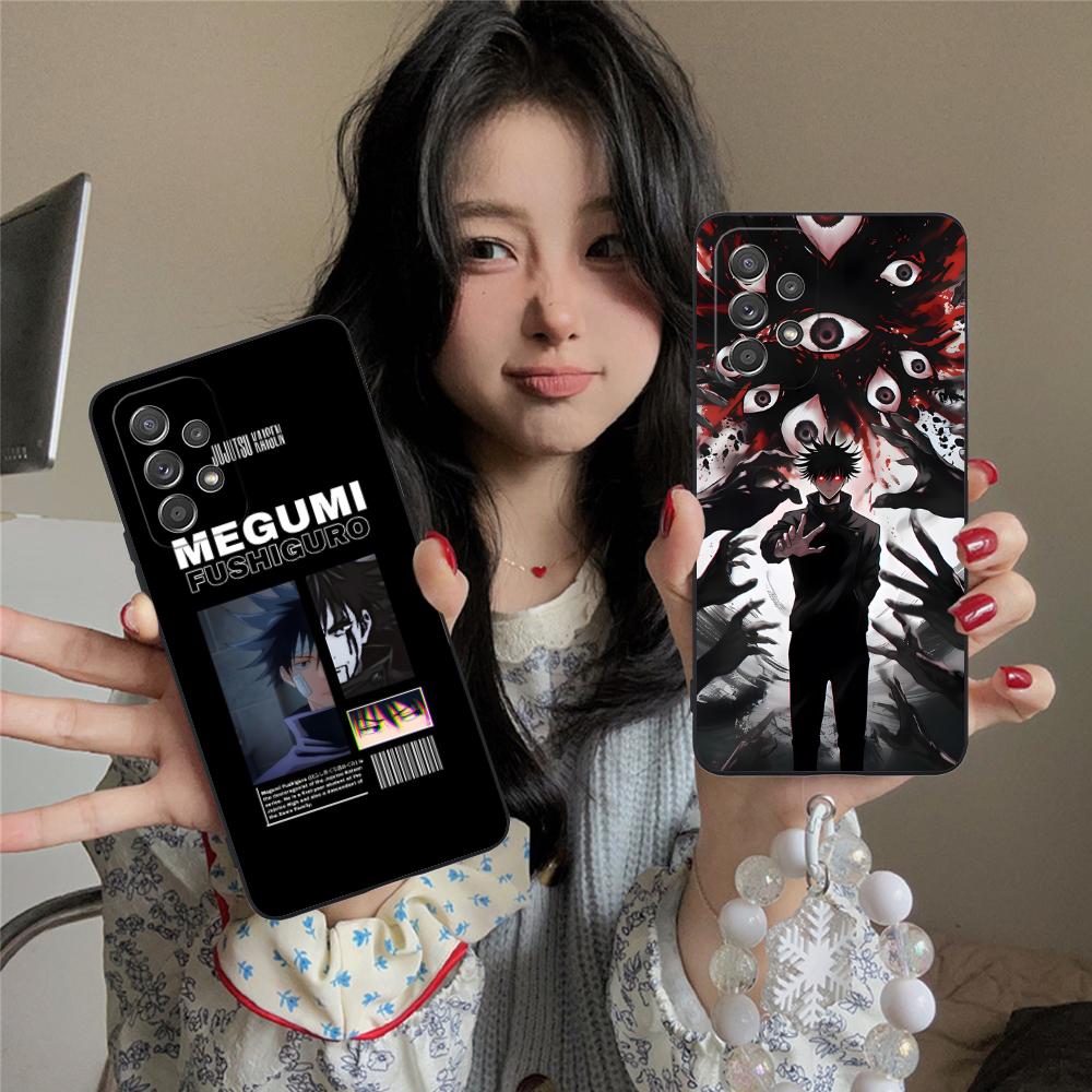 Custodia per Cellulare Megumi di Jujutsu Kaisen per Samsung Galaxy M55 54 42 35 34 33 32 23 22 15 14 13 12 F55 5G Copertura Colorata Cover