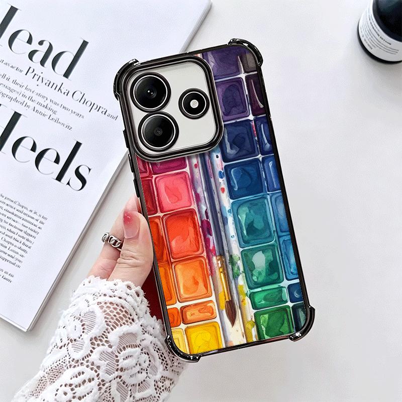 Watercolors Set Paint Palette Soft Phone Case For Xiaomi Redmi Note 14 15 Pro Plus 13 12 11S 11T 5G 10 9S 9 Plating Anti-Fall Fu