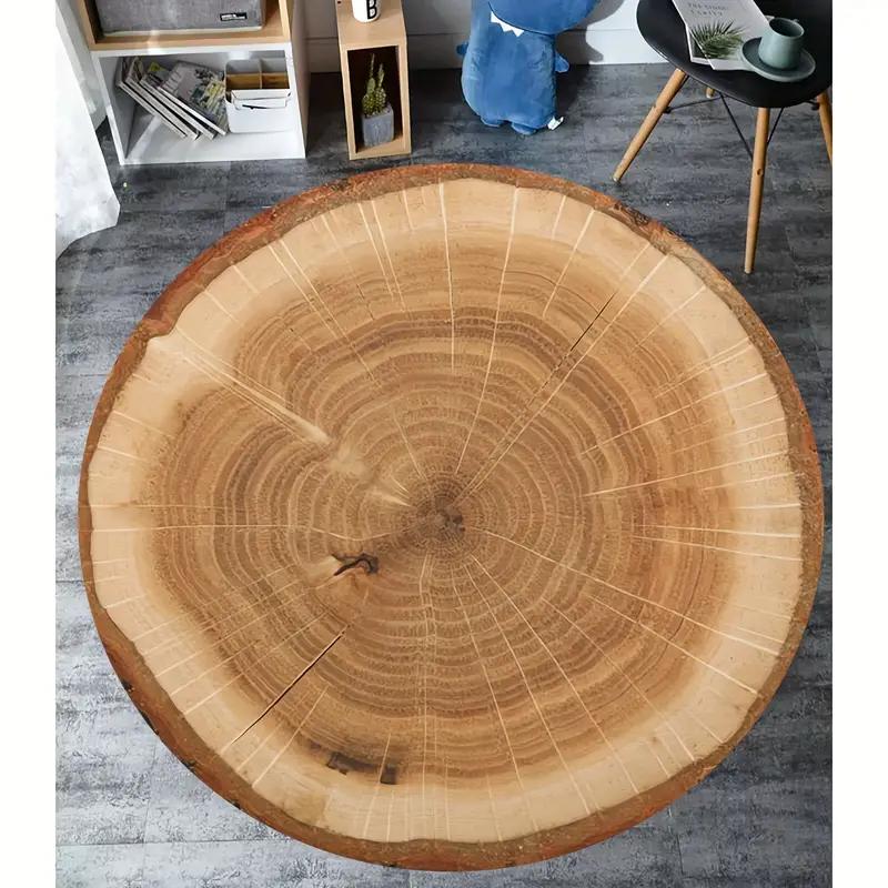 Enchanted Library Tunnel 3D Illusion Round Carpet for Book Nook Living Room Floor Mat Bedroom Literary Decor Rug