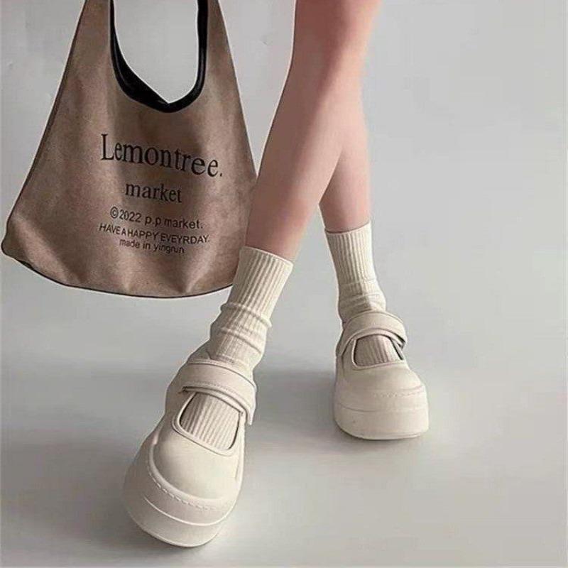 Zhao Ruth Summer Cool Breathable Ugly Cute Muffin Velcro Little White Shoes Women's New Niche Board Shoes