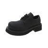 Fashion Fashion Boots Black Pu Leather Sports Platform Casual Women Big Toe Lace Raised Low Heel Shoes Infused with Street Style Loafers