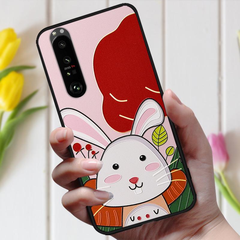 3D Emboss Flower Case For Sony Xperia 10 III Cover Cute Relief Case For Sony Xperia 1 III 5 III 10III Phone Case Coque Fashion