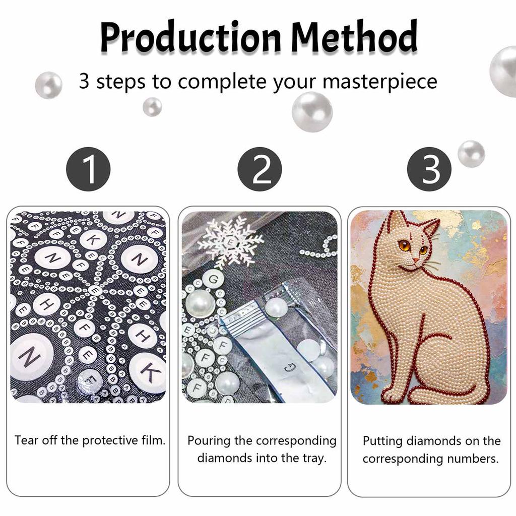Animal Series Cat Pearl Painting Diy Handmade 5D Highvalue Hanging Living Room Decoration Painting