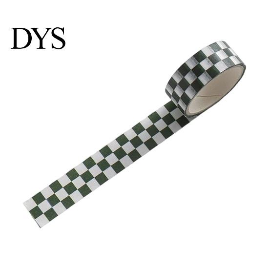 Farbiges Klebeband 1 Rolle Washi Klebehaftklarer Druck Abnehmbar DIY Lichtbeständig Scrapbooking Schachbrettmuster Papier für Kinder