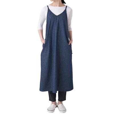 Seven Uniform QS7373-1 Apron Dress, Indigo, Free Size