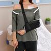 Women’s Adaptive Three Quarter Sleeve Shirt with Away Design for Shoulder or Mobility Assistance Top