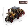Creative 1331Pcs Vintage Mechanical Steam Car Building Blocks City Retro Steam Punk Vehicle Desktop Decoration Bricks Toys Gift