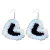 Handcrafted Crocheted Earrings Ornament Unique Heart Shaped Earrings Accessory Simple Ear Hooks for Parties Gatherings