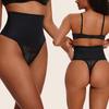 Tummy Control Thong Shapewear for Women High Waisted Stretch Body Shaper Underwear Sexy T Back Lace Thong Girdle Panties
