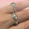 Bohemian Simple Fish Shaped Ring Distressed Gold Vintage Adjustable Ring Alloy Silver Retro Open Ring Unisex