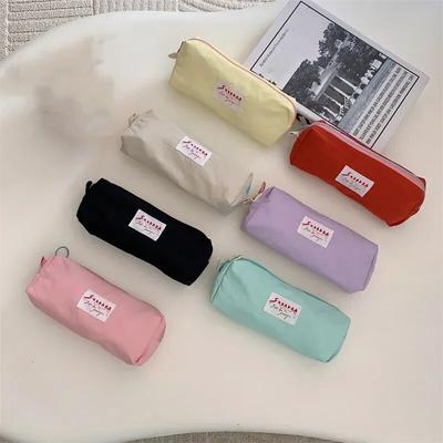 1PCS Polyster Women Small Cosmetic Bags Case Korean Fashion Pencil Case Candy Color Series Brush Makeup Storage Wash Bags