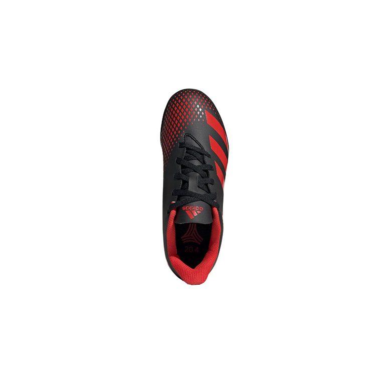adidas Predator 20.4 TF J Slip Resistant Abrasion Resistant Low Top Kids' Soccer Shoes Black Red Kids' EF1956